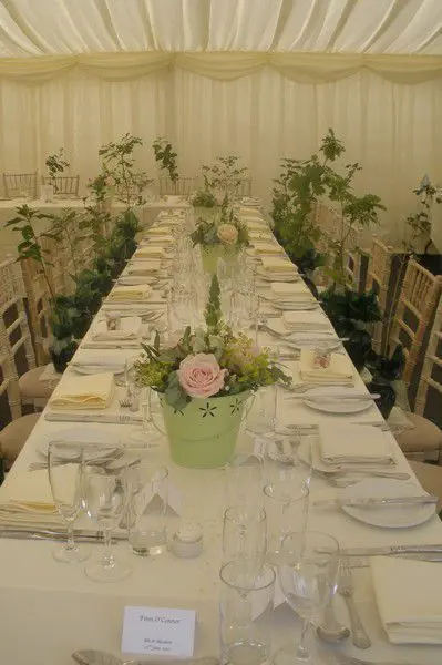 Rose Table Arrangement in Buckets