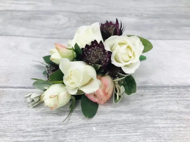 Cream and Pink Rose Wrist Corsage