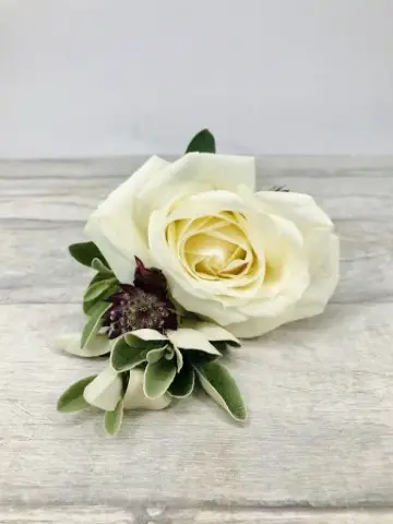 Large White Rose Buttonhole for Groom