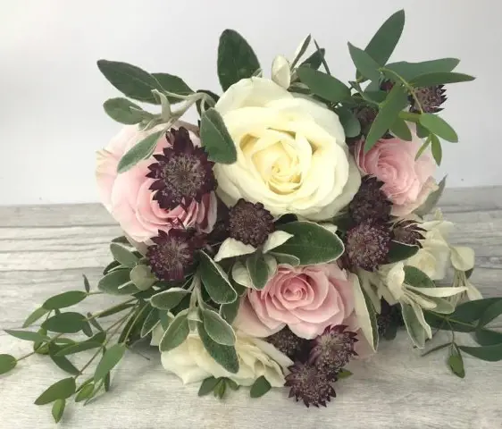 Natural Rose and Eucalyptus Bride Bouquet