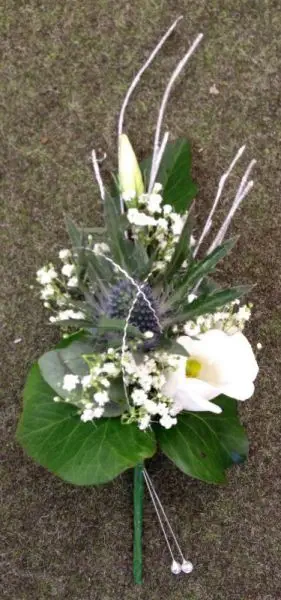 Winter Wedding Eryngium and Lissanthus Corsage 2