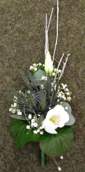 Winter Wedding Eryngium and Lissanthus Corsage