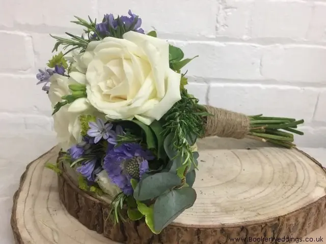 Bridesmaid Bouquet with Twine Handle for Rustic Wedding
