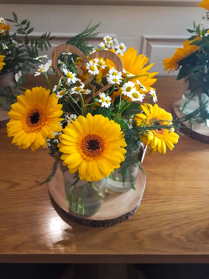 Rustic Yellow Table Centrepieces