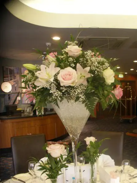 Martini Glass Arrangement Rose and Lily