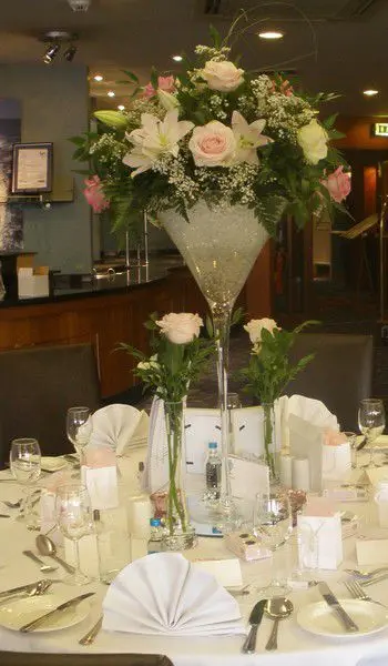 Martini Glass Arrangement Rose and Lily