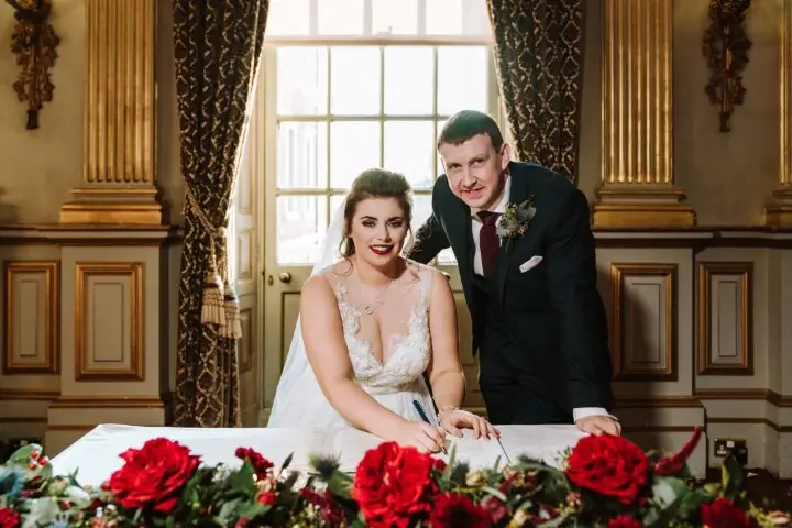 Photo by Andrew Keher at Knowsley Hall December Wedding 17