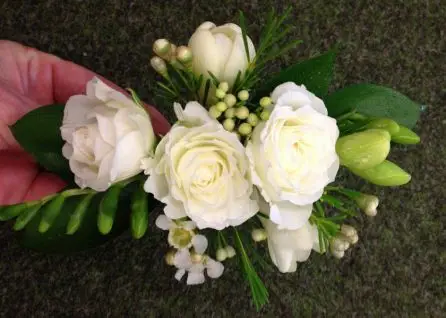 Spray Rose Freesia and Wax Corsage 2