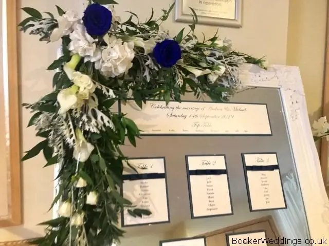 Seating Plan Flowers in Blue and White
