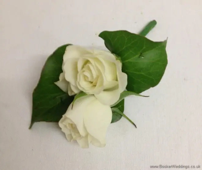 White spray rose buttonhole
