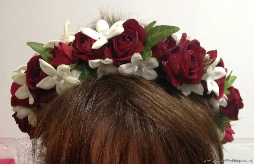 Red Rose and Stephanosis with Diamantes Alice Band Headpiece