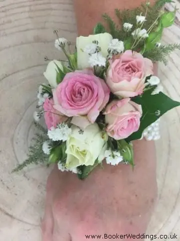 Pink And White Wrist Corsage Mother of the Groom