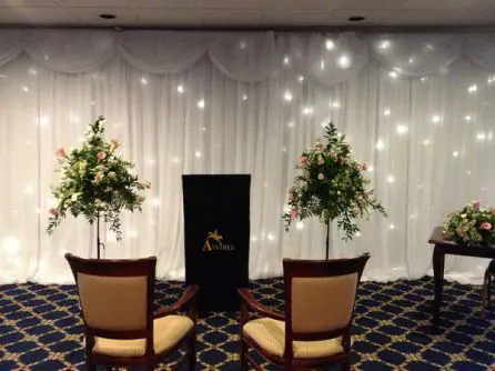 Pink and White Calla Pedestal Arrangements