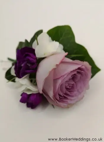 Lilac Rose And Hydrangea Groom Buttonhole