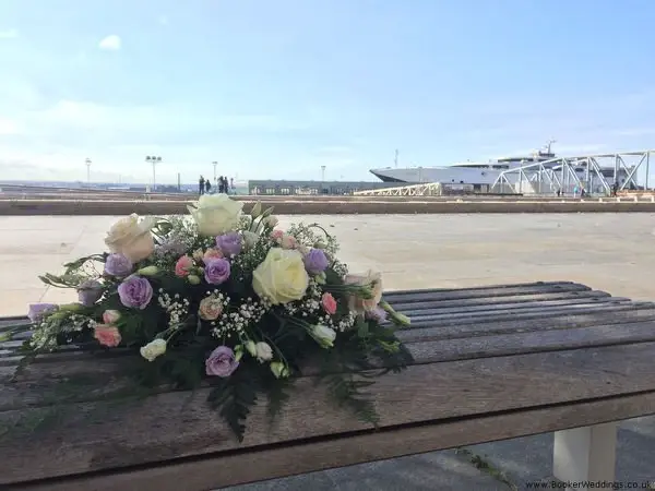 Top Table Arrangement in Pink Lilac and Cream