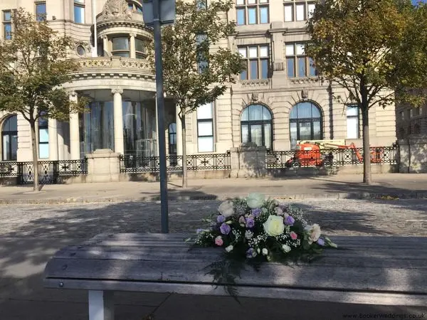 Top Table Arrangement of Roses at Liver Buildings