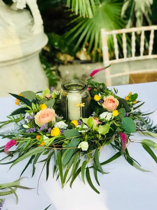 Bright Summer Wreath at Palm House Wedding Fair