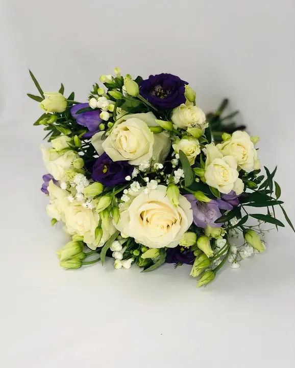 Purple and White Bridesmaid Bouquet