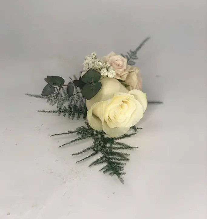 White Rose and Hydrangea Grooms Buttonhole