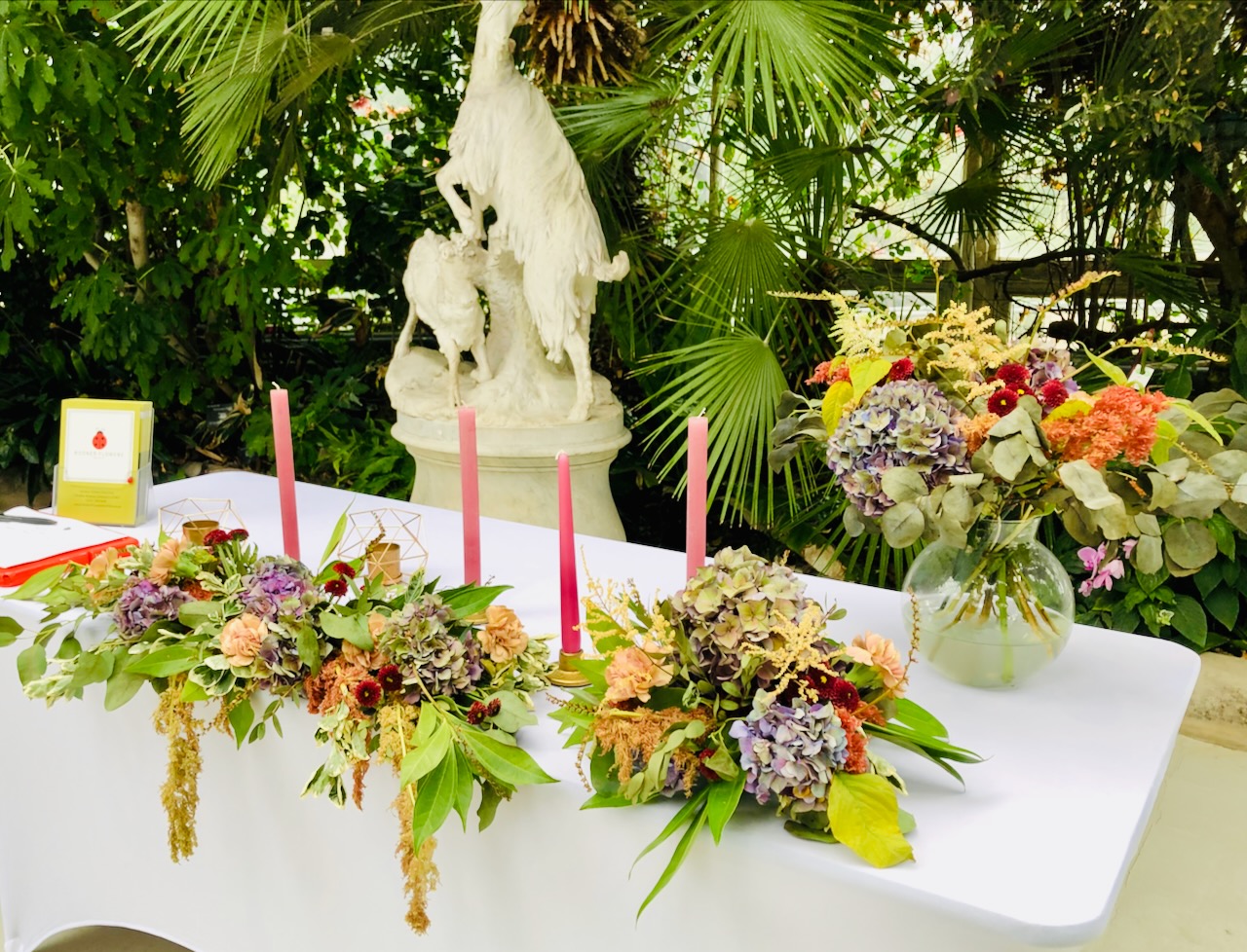 Dried Flower Arrangements at Palm House Wedding Fair