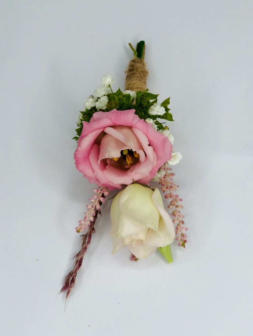 Fun Guest Boutonierre with Pastel Flowers