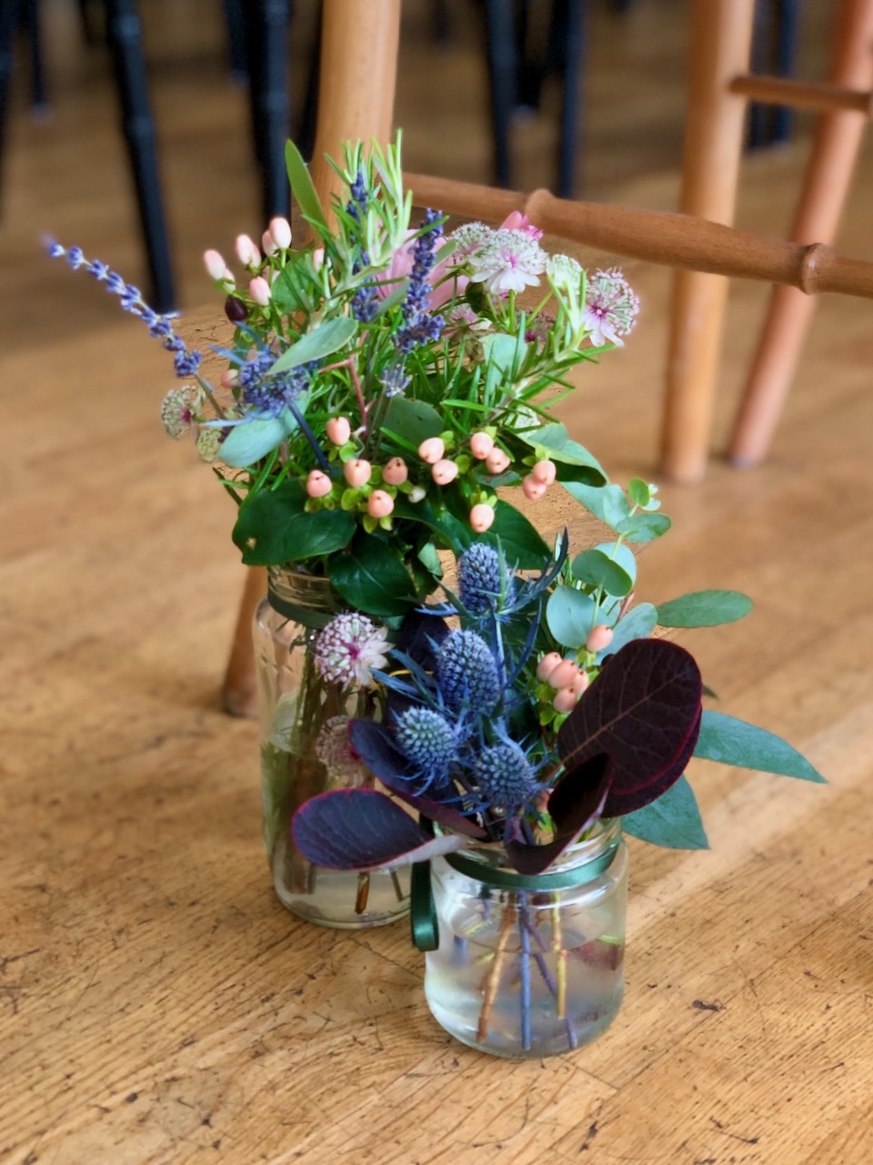 Garden Style Jars Down Wedding Aisle