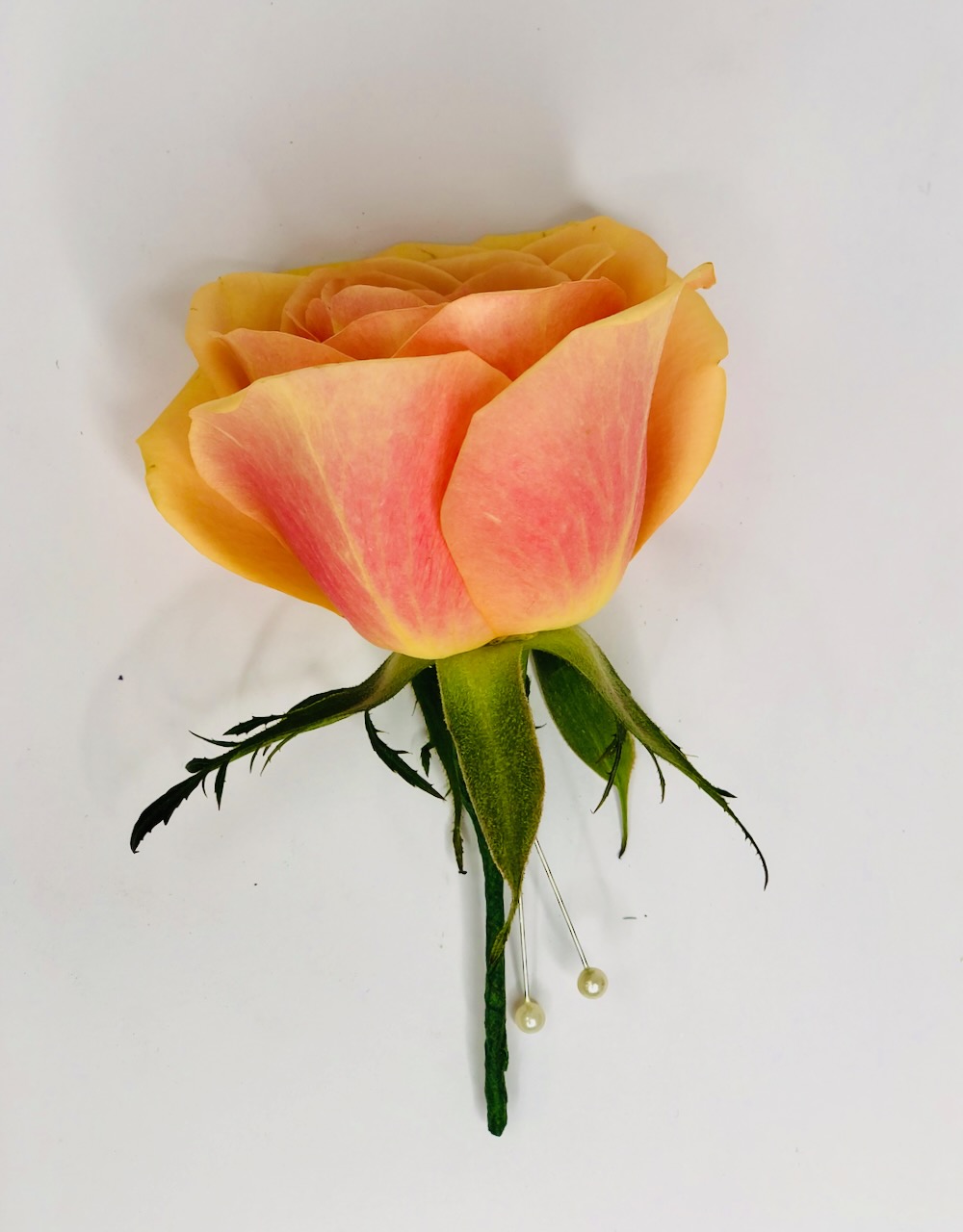 Peach Rose Buttonhole