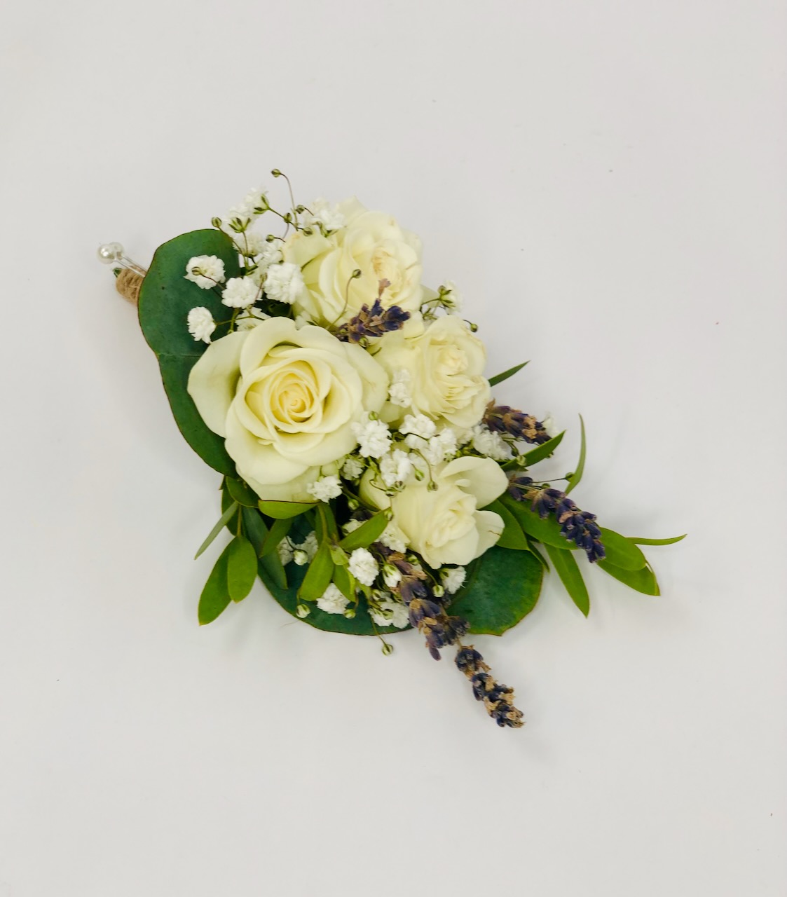 Spray Rose and Lavender Wedding Corsage
