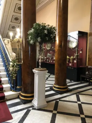 Mini Trees with Gyp on Pedestal