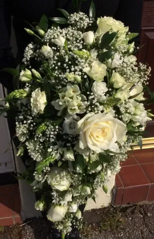 White And Green Bride Shower Bouquet