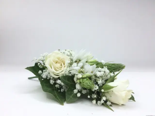 White Pin Corsage for Mother of the Bride