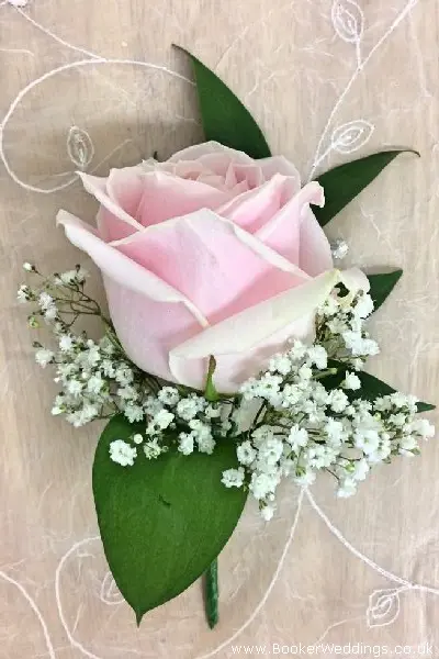 Pink Rose Classic Wedding Buttonhole for Groom
