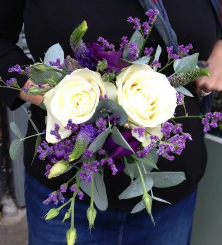 Purple and White Flower Girl Bouquet