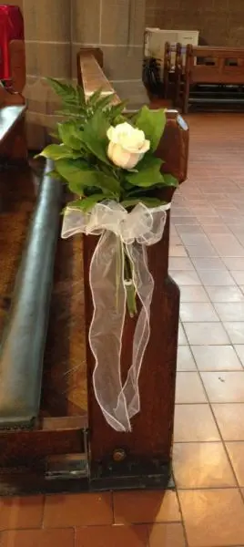 Pale Peach Rose Pew End
