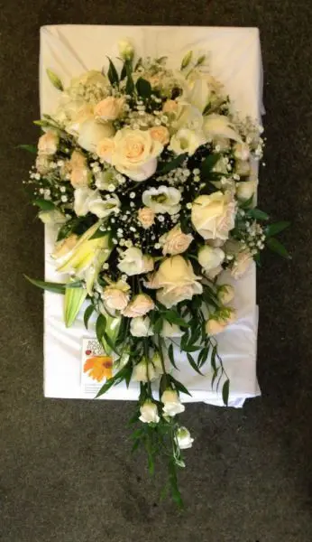 Peach Rose and Lily Bridal Shower Bouquet
