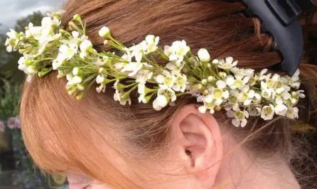 Wax Flower Hair Circlet - Side