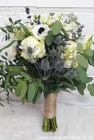 Bride Wild Flowers Bouquet Roses Lavender Gyp and Eucalyptus