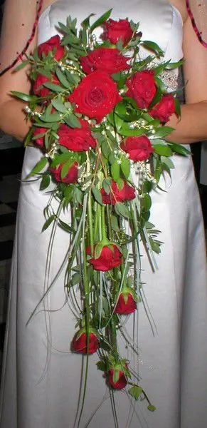 Red Bride Rose Shower Bouquet