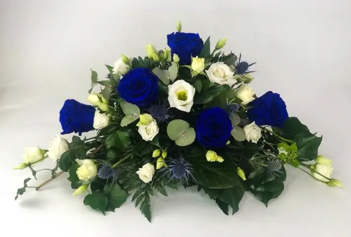 Blue and White Table Flowers for Royal Navy Wedding