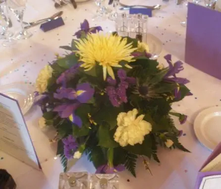 Yellow and Blue Table Arrangement