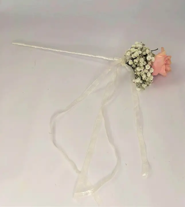 Pink Rose and Gypsophila Flower Wand