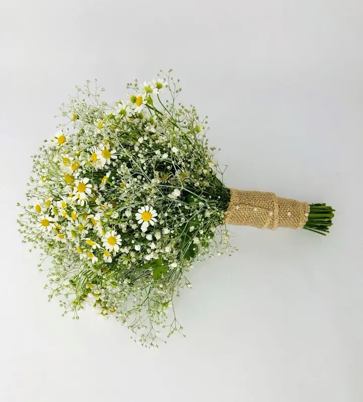Gypsy Grass and Tanacetum Bridesmaid Bouquet