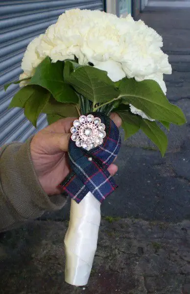 Cream Carnation bridesmaid bouquet