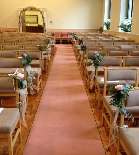 Pink Rose Pew Ends (2)
