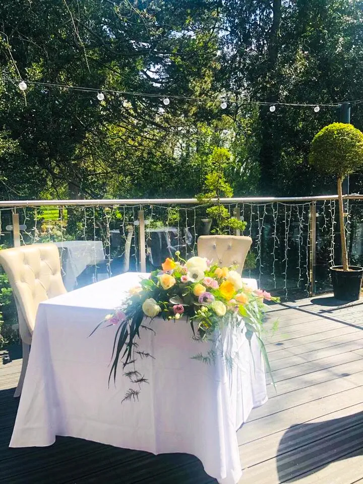 Spring BoHo Wedding Flowers on Sweetheart Table
