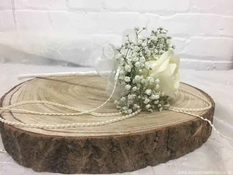 Cream Rose Flower Girl Wand