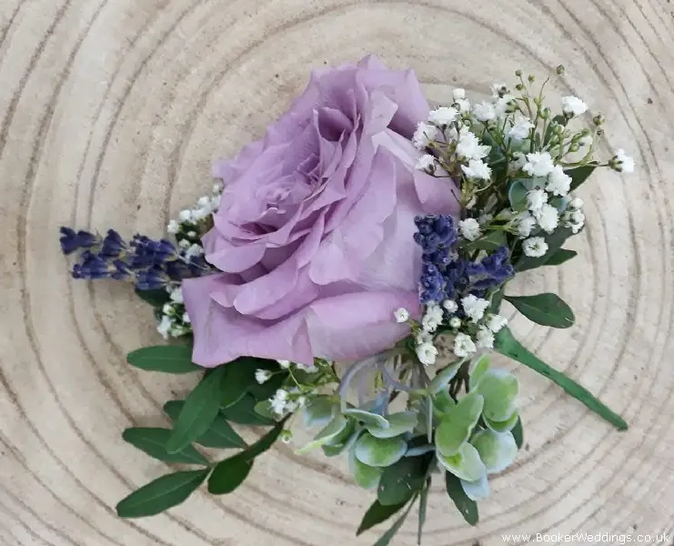 Lilac Rose Buttonhole for Groom