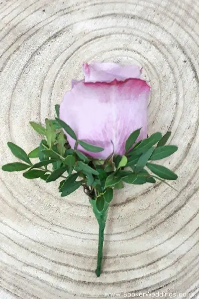 Lilac Rose Buttonhole for Wedding Party