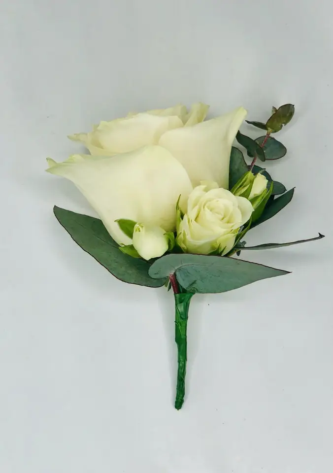 Groom White Rose Buttonhole
