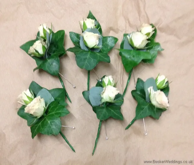 Just Picked English Country Garden Cream Spray Rose Buttonholes